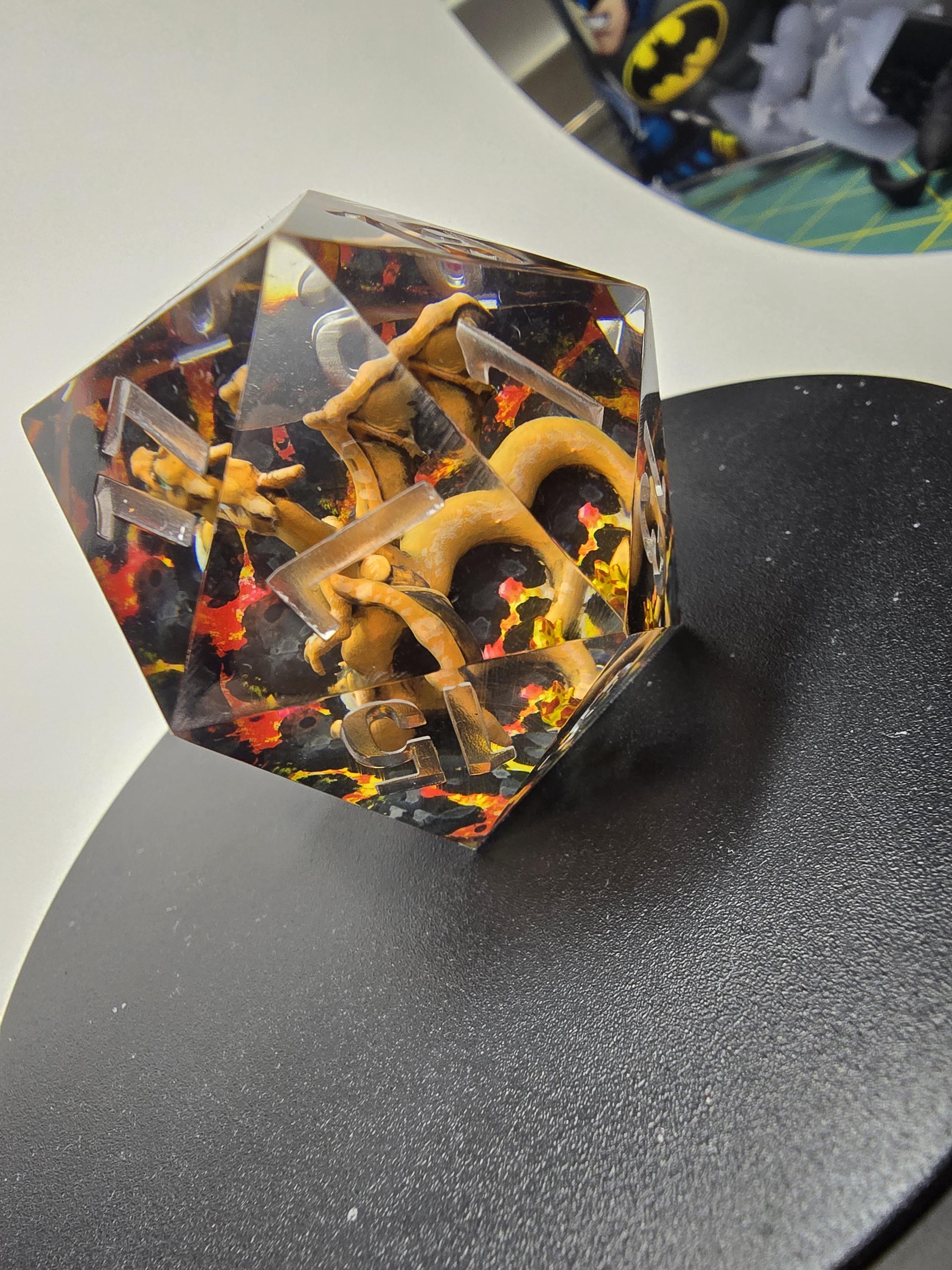 Charizard,s Revolution. This is a Large 42mm hand painted inclusion Chonk D20.