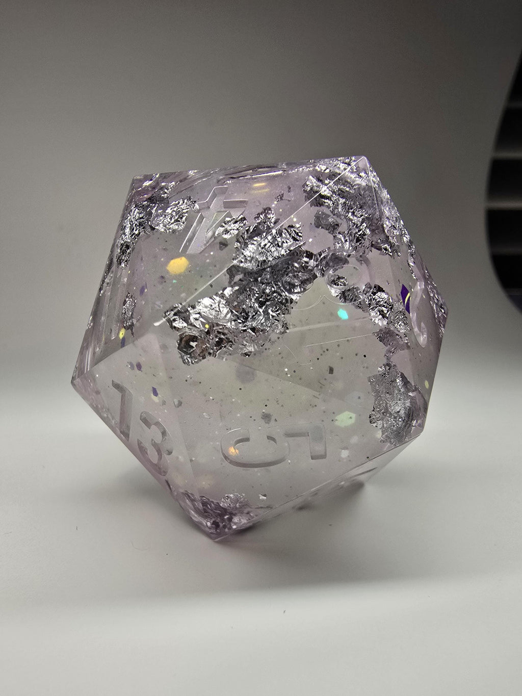 Healing Waters. This is a Large 42mm Liquid Core Chonk D20.