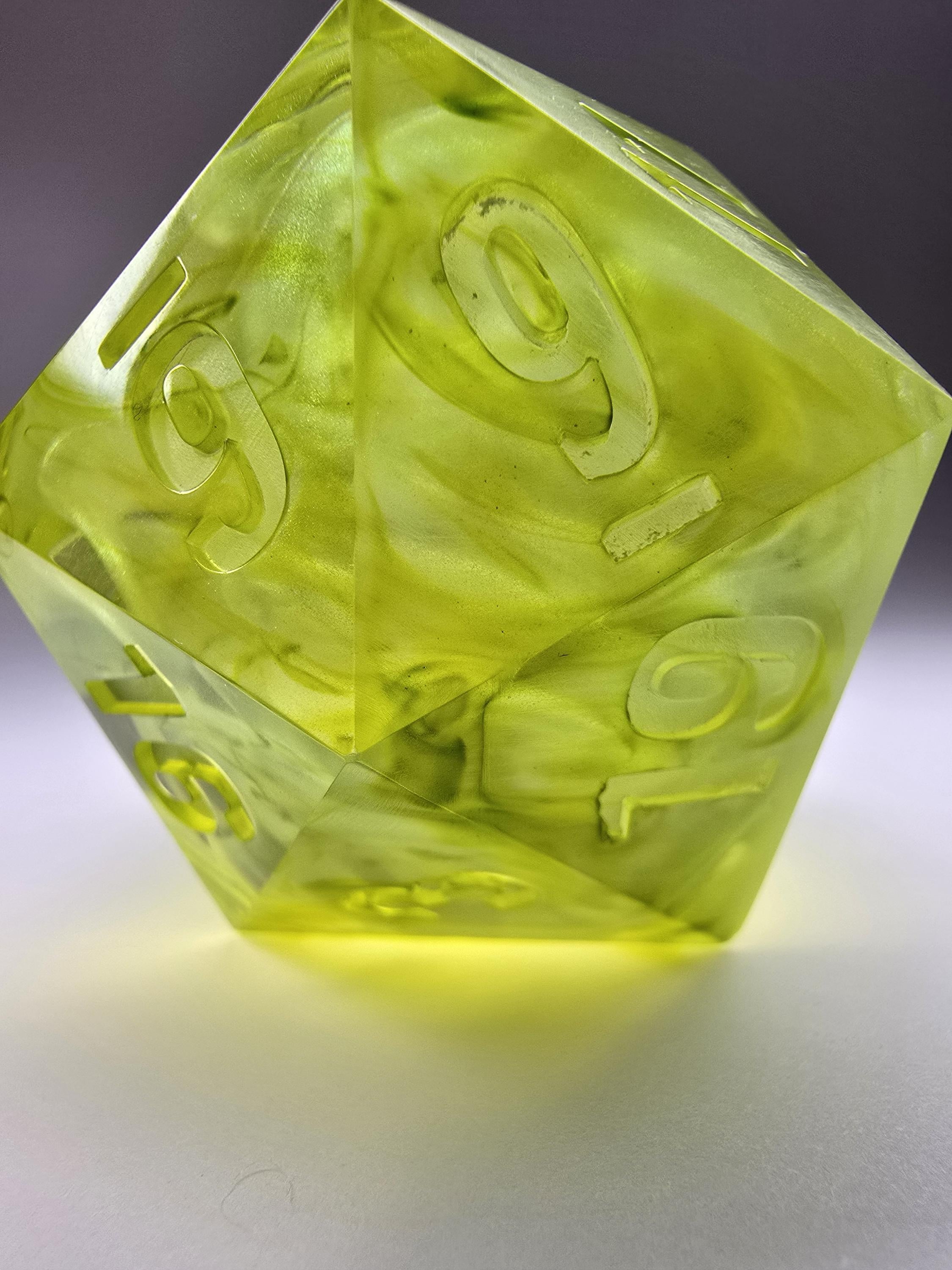 Spectral Ooze. This is a Large 42mm Chonk D20.