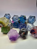 Mystery D20- pre-inked. Dirty pour, liquid core, petri, shelled, cloud....the possibilities are endless.