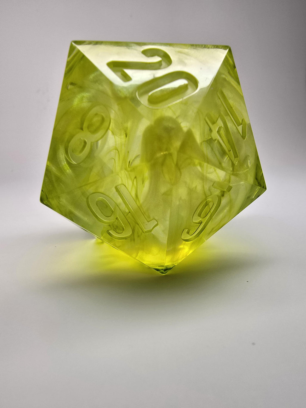 Spectral Ooze. This is a Large 42mm Chonk D20.