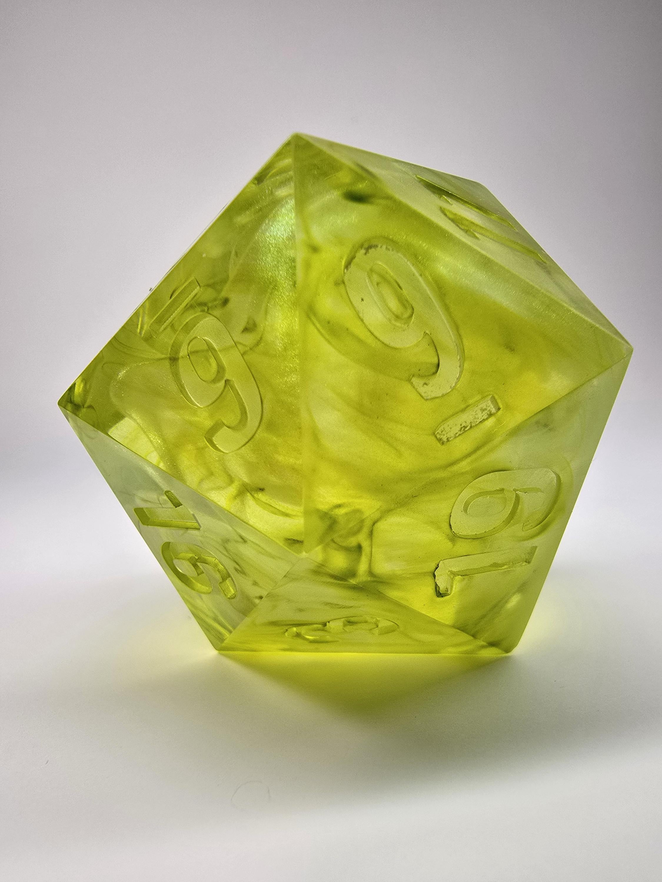 Spectral Ooze. This is a Large 42mm Chonk D20.