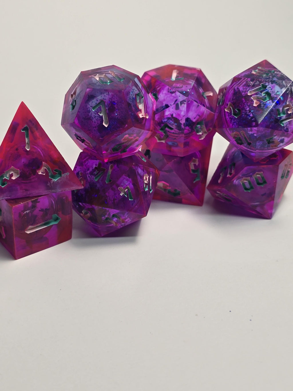 Cotton Candy Dice Set – Handmade Polyhedral Resin Dice for RPG