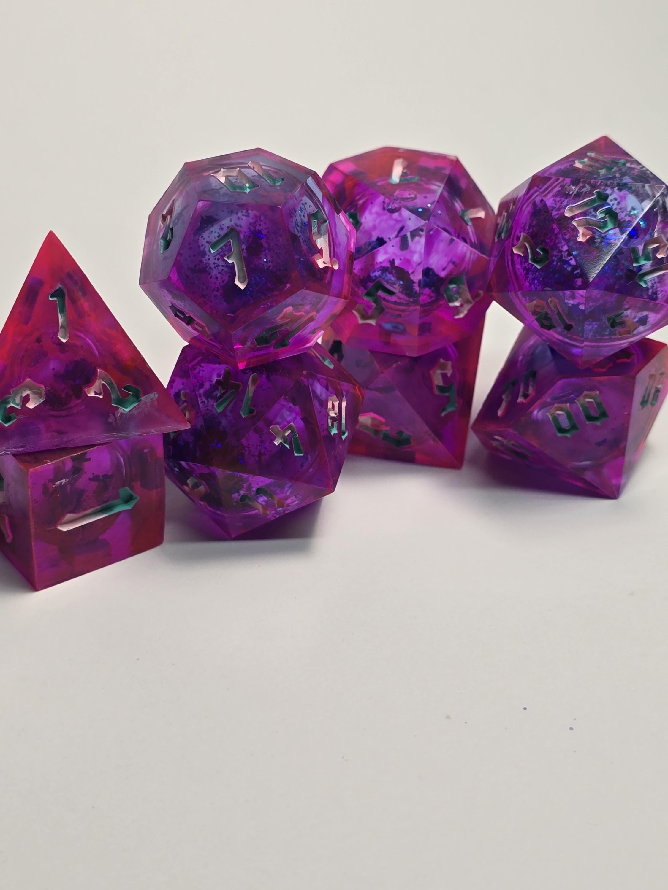 Cotton Candy Dice Set – Handmade Polyhedral Resin Dice for RPG