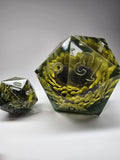 Sunflower Harvest. This is a Large 42mm hand painted inclusion Chonk D20.