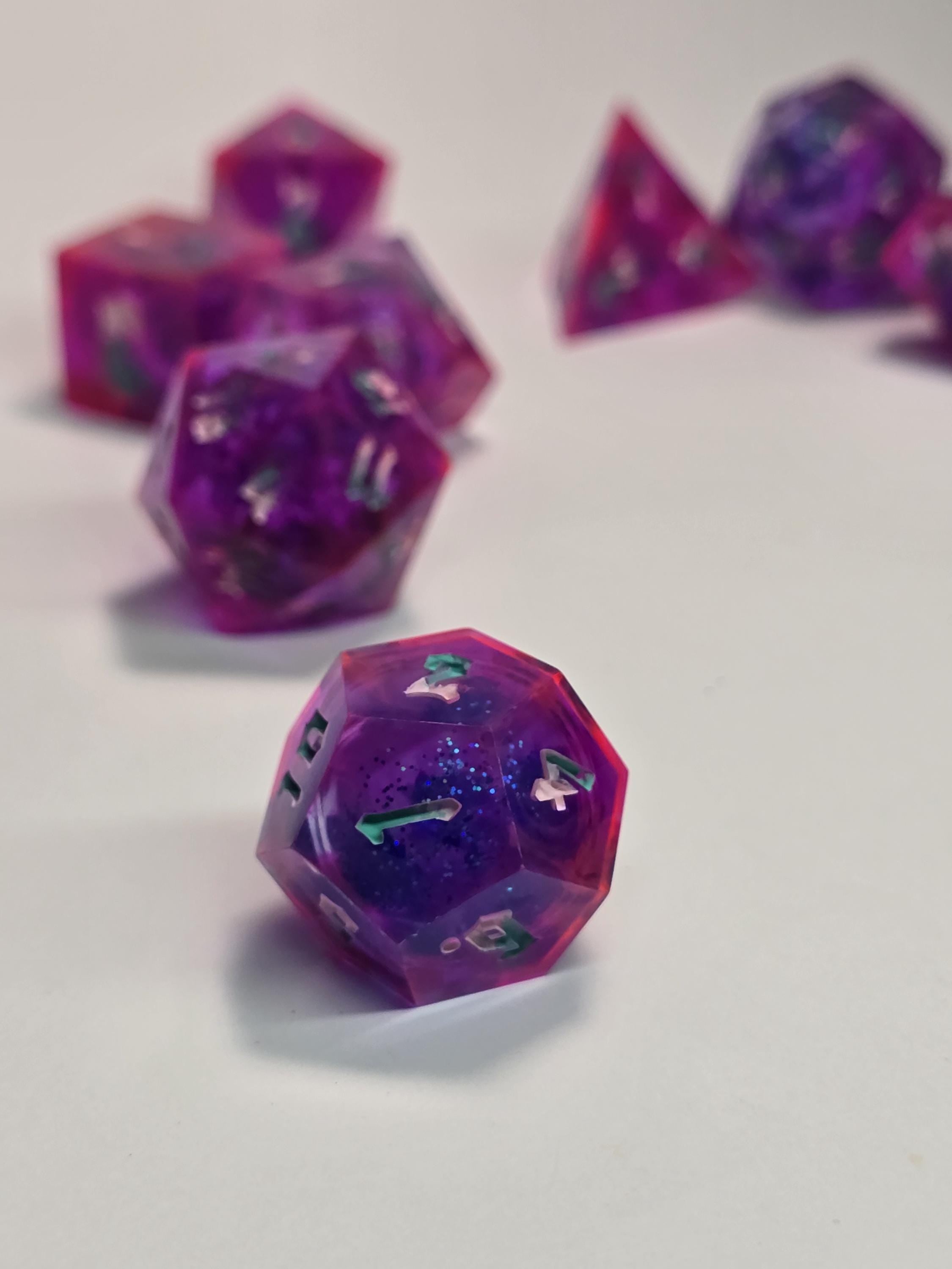 Cotton Candy Dice Set – Handmade Polyhedral Resin Dice for RPG
