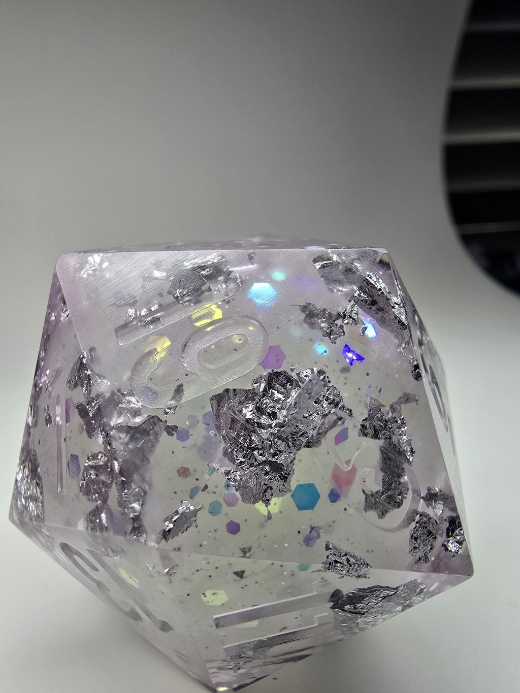 Healing Waters. This is a Large 42mm Liquid Core Chonk D20.